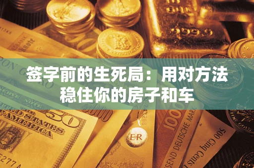 武汉签字前的生死局：用对方法稳住你的房子和车