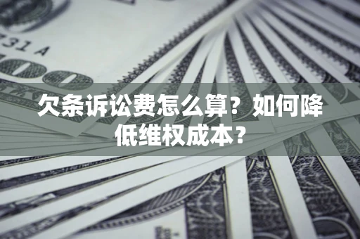 武汉欠条诉讼费怎么算？如何降低维权成本？